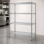 Thumbnail image #3 for Metro Super Erecta N376C 72"W x 18"D x 63"H Chrome Wire Shelving Starter Unit, 4 Shelves