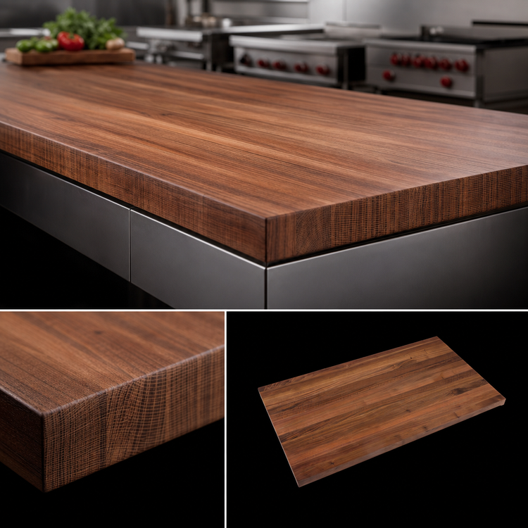 Product image #3 for Boos Block Full-Length Edge Grain American Black Walnut Kitchen Countertop, 144 x 25 x 1-1/2 Inches, Varnique Finish
