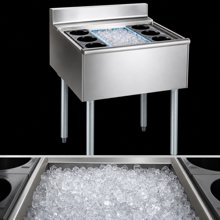 Product image #3 for Eagle Group 2200 Series 40-Inch Underbar Cocktail Unit with 12-Inch Insulated Ice Bin and 7-Circuit Cold Plate
