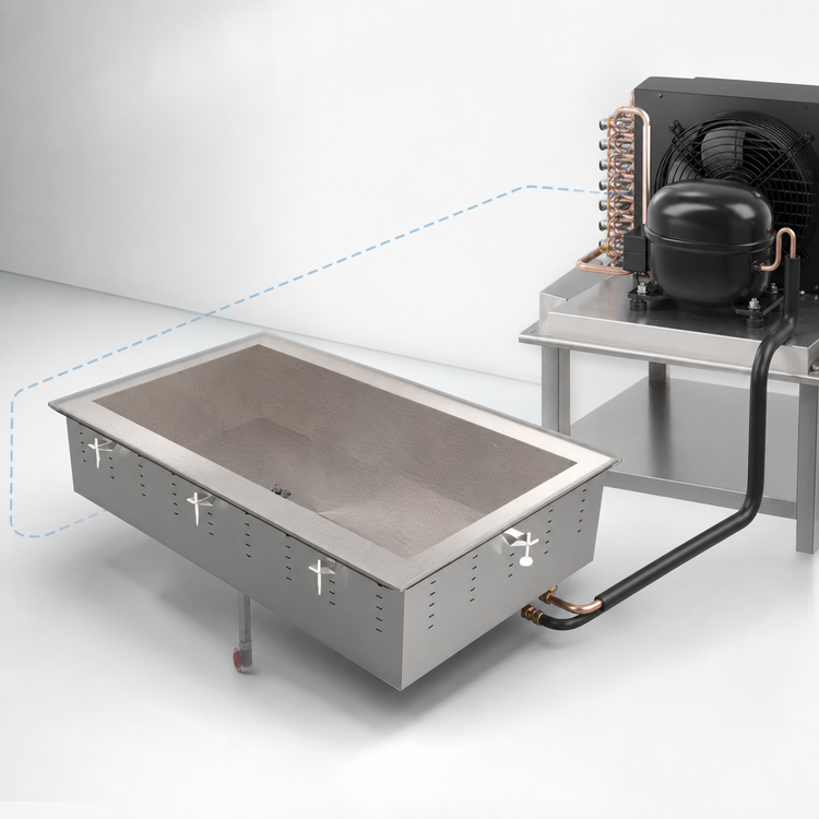 Product image #3 for Vollrath 5-Pan Remote Refrigerated Drop-In Cold Pan, 8-Inch Deep Well