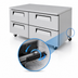 Thumbnail image #3 for Turbo Air Super Deluxe 60-Inch Two-Section Undercounter Drawer Freezer with 4 Drawers, Rear-Mount Self-Contained Refrigeration