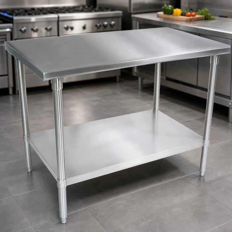Product image #3 for John Boos Stallion 72-Inch x 24-Inch 14-Gauge Stainless Steel Top Work Table with Galvanized Undershelf