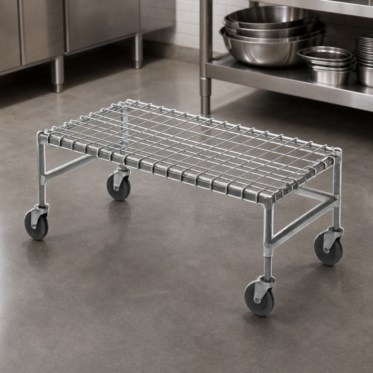 Product image #3 for Eagle Group Mobile Chrome Wire Dunnage Rack, 48 x 24 x 14 Inches, 800 lb. Capacity