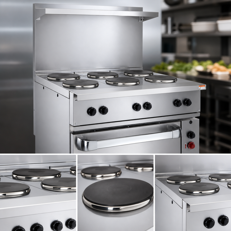 Product image #4 for Vulcan 36-Inch Electric Restaurant Range with 6 French Hotplates and Oversized Oven
