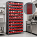 Thumbnail image #3 for Quantum Heavy-Duty Stationary Wire Shelving Unit with 13 Shelves and 96 Bins, 36