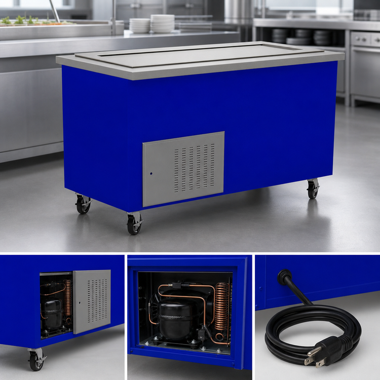 Product image #3 for Randell 86-Inch Mobile Modular Enclosed-Base Frost Top Serving Station, 6-Pan Capacity