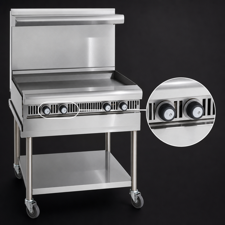 Product image #3 for Imperial Spec Series 18-Inch Gas Griddle Add-A-Unit Floor Model with Open Cabinet Base and Manual Controls