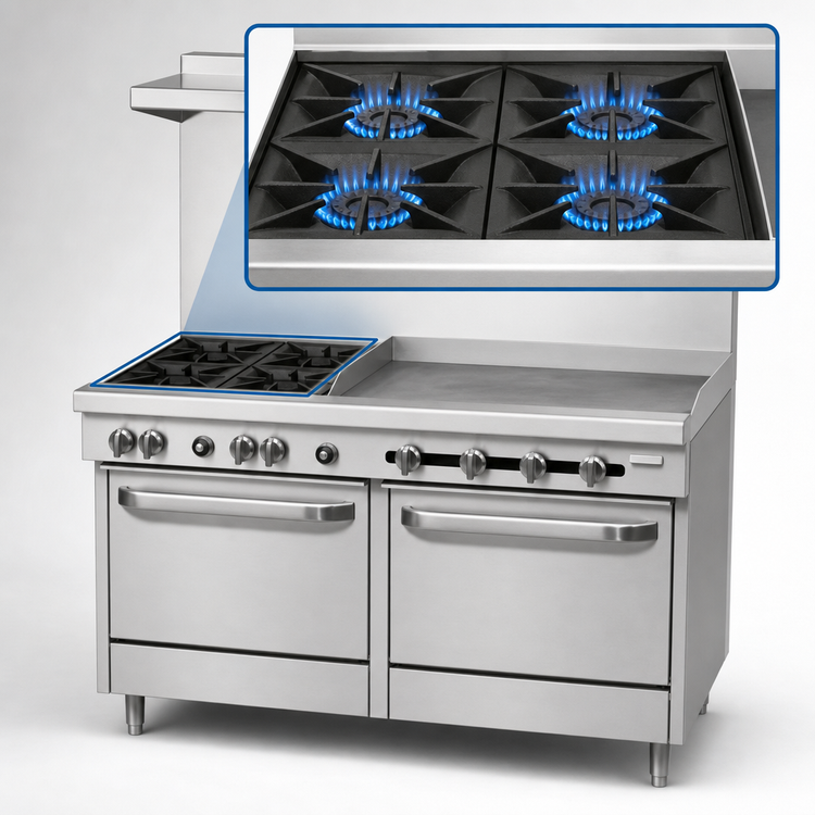 Product image #3 for Southbend S-Series 60-Inch Commercial Gas Range with 4 Open Burners, 36-Inch Griddle, and 2 Cabinet Bases