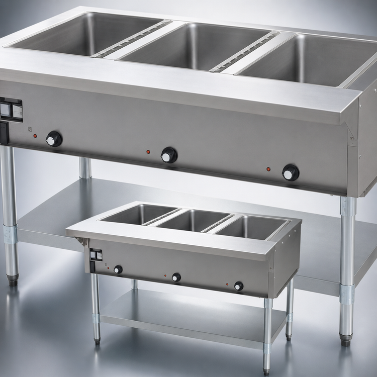 Product image #3 for Eagle SDHT3-208 Stainless Steel Electric Hot Food Table, 3-Well Open Base, 48-Inch, 208V