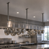 Thumbnail image #3 for John Boos Ceiling-Mounted Single-Bar Stainless Steel Pot Rack with 11 Double Hooks, 127-1/4-Inch W x 1-5/8-Inch D x 48-Inch H