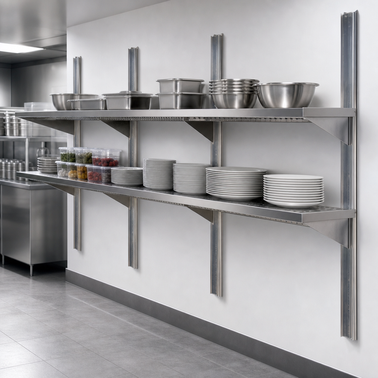Product image #3 for Eagle Group MMU/A-16 168-Inch Aluminum Wall-Mounted Cantilever Shelving Standard Upright