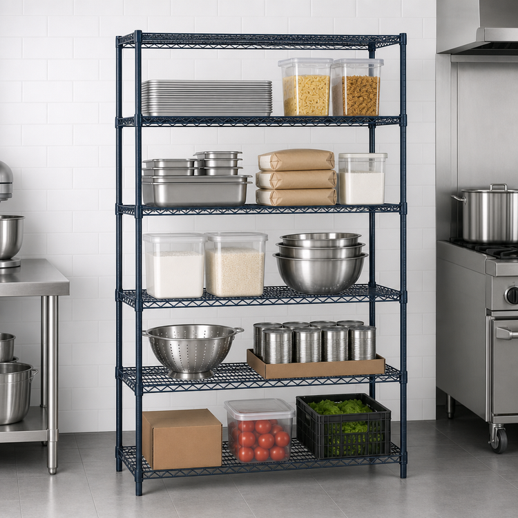 Product image #3 for Mixrite 24-Inch x 18-Inch 5-Shelf Epoxy Wire Shelving Unit with 86-Inch Posts