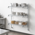 Thumbnail image #3 for Quantum Wall-Mounted Cantilever Shelving Starter Unit with 3 Wire Shelves, 54-Inch Posts, Chrome Plated Finish