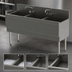 Thumbnail image #3 for Top Shelf TS Series Extra Capacity 3-Compartment Stainless Steel Underbar Sink Unit, 54-Inch Wide