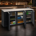 Thumbnail image #3 for Everest Refrigeration EBB90-24 Three-Section Back Bar Refrigerator, 28 Cu. Ft., 3 Solid Doors, Stainless Steel Top, 89-1/4-Inch Wide