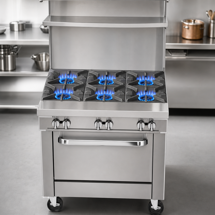 Product image #3 for Southbend Platinum Heavy Duty 36-Inch Gas Sectional Range with Cabinet Base, 6 Open Burners and Step-Up Rear Burners