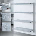 Thumbnail image #3 for Eagle Group EagleGard A4-74-2136E 4-Tier Add-On Wire Shelving Unit, Blue-Green Hybrid Epoxy, 36 x 21 x 74 Inches