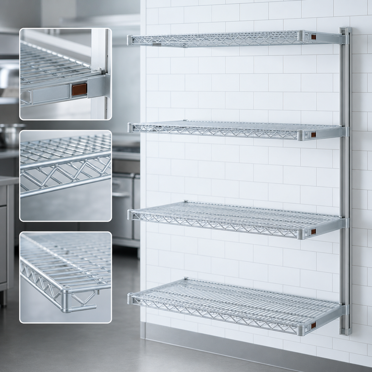 Product image #3 for EagleGard 4-Tier Add-On Wire Shelving Unit with Hybrid Epoxy Finish, 36 x 21 x 74 Inches