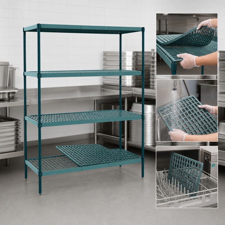 Product image #3 for Metro Super Erecta Pro 24"W x 54"D x 74"H 4-Shelf Stationary Polymer Shelving Starter Unit