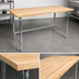 Thumbnail image #3 for BK Resources 96-Inch x 36-Inch Hard Maple Flat Top Work Table with Stainless Steel Open Base