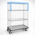 Thumbnail image #3 for Metro Super Erecta Convertible Linen Truck Laundry Cart, 3-Sided Top Frame, 70-Inch H x 48 x 24-Inch, Chrome Open Wire Design