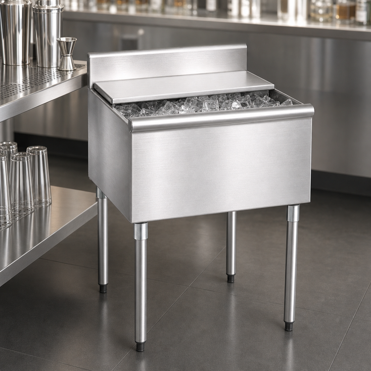 Product image #3 for Eagle Group 1800 Series Insulated Underbar Ice Chest Bar Ice Bin, 18"W x 20"D, 8" Deep, 25 lb. Capacity