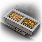 Thumbnail image #3 for Vollrath 3664720HD Short-Side 2-Pan Drop-In Hot Well with Wet Operation, Infinite Controls, and Manifold Drain