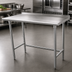 Thumbnail image #3 for Advance Tabco Special Value Series Open Base Stainless Steel Work Table with 1-1/2 Inch Rear Splash, 60 x 36 Inches