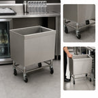 Thumbnail image #3 for Advance Tabco Underbar Basics™ SCI-MIC-36 Portable Insulated Stainless Steel Ice Bin Caddy, 155-lb Capacity, 5-Inch Casters