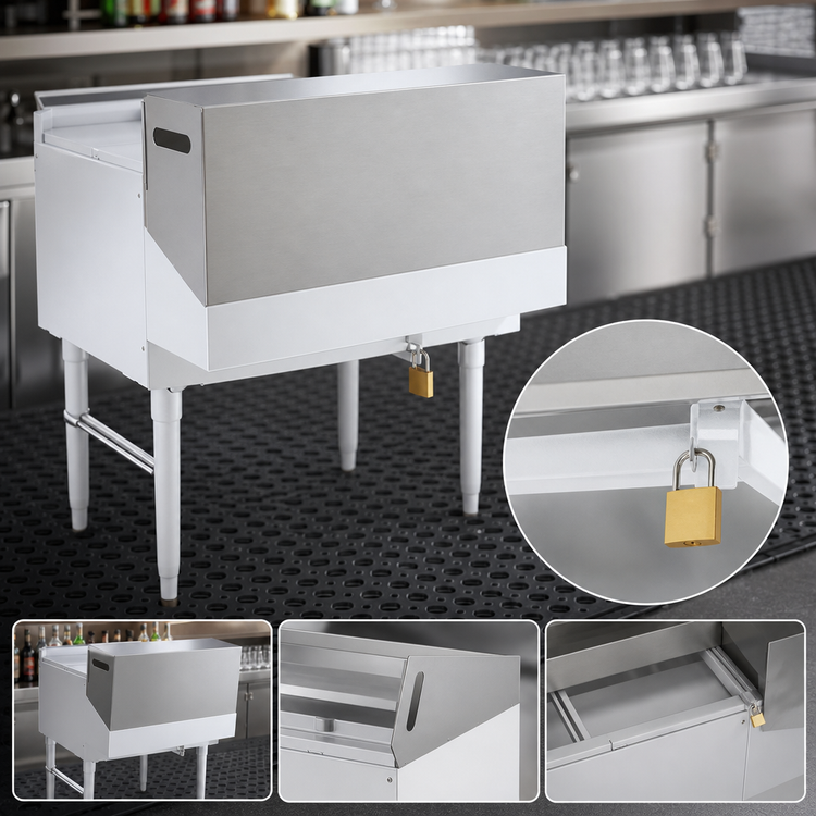 Product image #3 for John Boos 42-Inch Single Underbar Speed Rail Locking Cover, 18/300 Stainless Steel