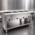 Thumbnail image #3 for Advance Tabco Triumph (Supreme) 4-Well Electric Hot Food Table with Cutting Board Shelf, 208/240 Volts, Stainless Steel