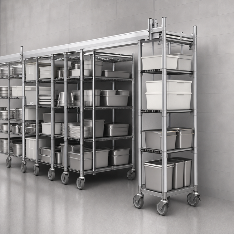 Product image #3 for Metro TOP-TRACK Double-Deep Stationary End Unit Kit for Super Erecta & Super Adjustable Shelving, 18 Inch Wide, Chrome Plated