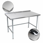 Thumbnail image #3 for John Boos Stallion ST4R1.5-3660GBK 60 x 36 Inch Stainless Steel Work Table with 1-1/2 Inch Rear Up-Turn and Open Galvanized Base