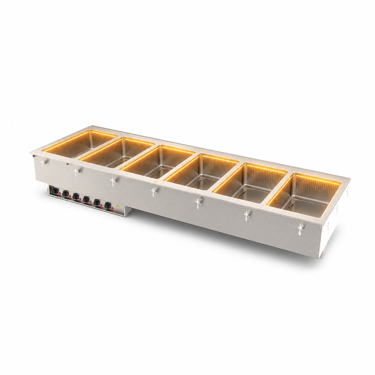 Product image #3 for Vollrath 6-Well Drop-In Electric Hot Food Well with Autofill and Thermostatic Controls