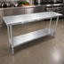 Thumbnail image #3 for 72-Inch x 36-Inch 18/430 Stainless Steel Flat Top Work Table with Galvanized Undershelf
