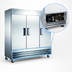 Thumbnail image #3 for Omcan 72 Cu. Ft. Three-Section Reach-In Refrigerator with Bottom-Mount Self-Contained Refrigeration