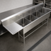 Thumbnail image #3 for John Boos Pro-Bowl 4-Compartment Stainless Steel Sink with 24-Inch Left Drainboard, 18 x 24 x 14 Bowls