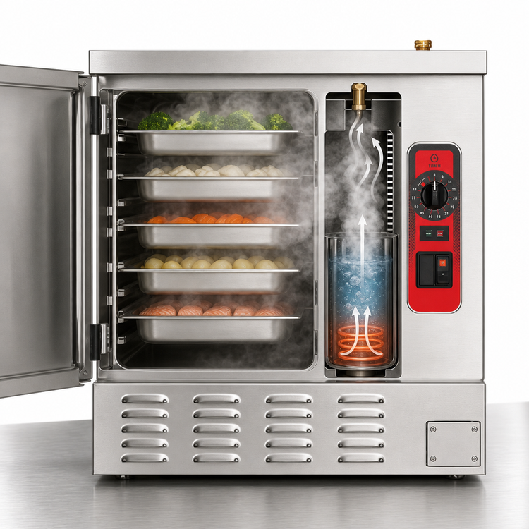 Product image #3 for Vulcan 24-Inch Wide Countertop Electric Convection Steamer, 1 Compartment, 5-Pan Capacity