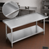 Thumbnail image #3 for Advance Tabco Galvanized Base Equipment Stand with 304 Stainless Steel Top and Adjustable Undershelf, 84-Inch W x 24-Inch D