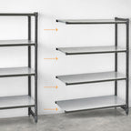 Thumbnail image #3 for Cambro Camshelving® Basics Plus CBA184872S4580 4-Tier Solid Add-On Polymer Shelving Unit, 18 x 48 x 72, Brushed Graphite