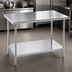 Thumbnail image #3 for Advance Tabco AG-3610 Flat Top Stainless Steel Work Table with Adjustable Undershelf, 120-Inch x 36-Inch, Galvanized Base