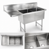 Thumbnail image #3 for John Boos B Series 2-Compartment Sink with 18-Inch Left Drainboard