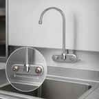 Thumbnail image #3 for Fisher 36150 Commercial Backsplash-Mount Faucet, 4-Inch Centers, 13-1/2-Inch Rigid Gooseneck Spout, 2.2 GPM, Low-Lead Brass