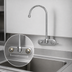 Thumbnail image #3 for Fisher 4BSLH Backsplash-Mount Commercial Faucet with 13-1/2-Inch Rigid Gooseneck Spout, 4-Inch Centers, 2.2 GPM