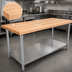 Thumbnail image #3 for John Boos 84 Inch x 24 Inch Northern Hard Rock Maple Wood Top Work Table with Adjustable Undershelf
