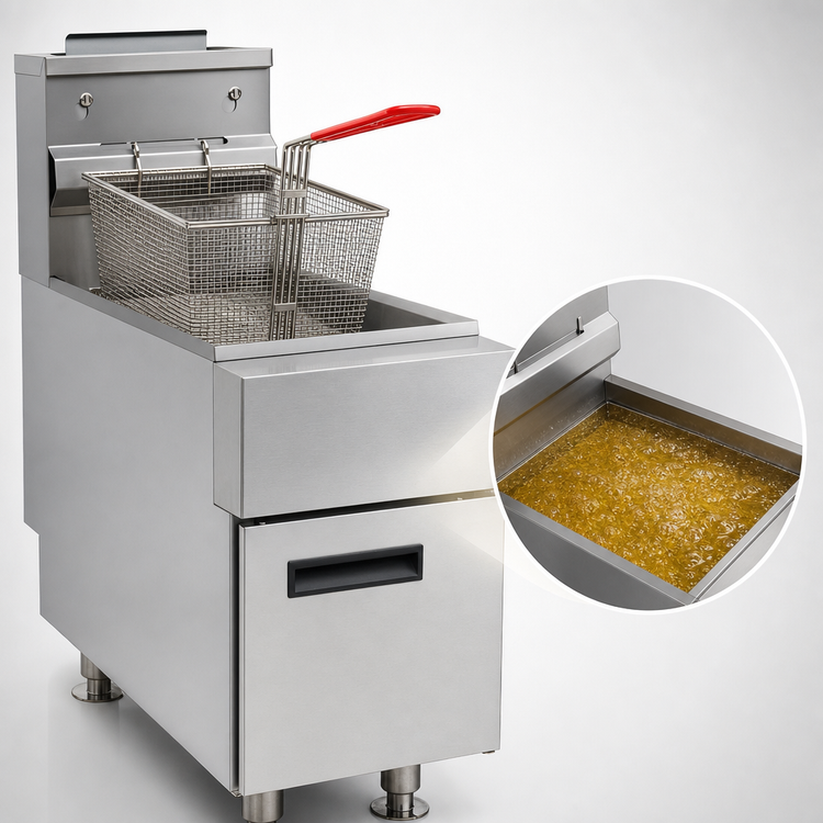 Product image #3 for Comstock-Castle Castle Series Countertop Propane Gas Fryer, 25 lb. Capacity, Stainless Steel Fry Pot