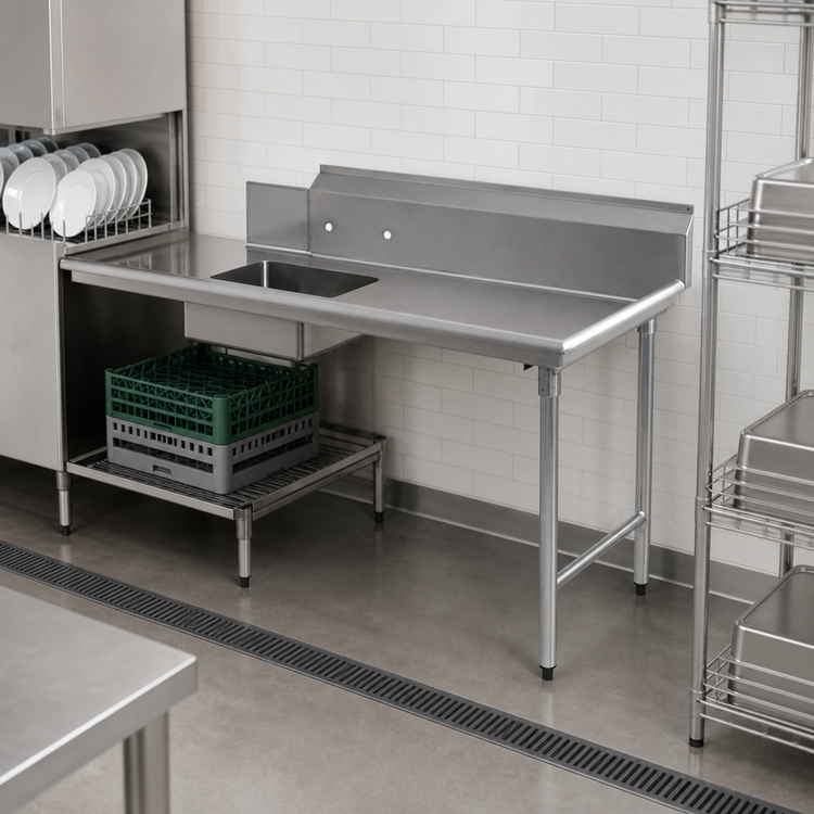 Product image #3 for Eagle Group BlendPort 72-Inch Straight Soiled Dishtable with Right-to-Left Operation and 20 x 20 x 5 Sink