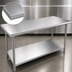 Thumbnail image #3 for Advance Tabco 72-Inch x 36-Inch 16-Gauge 430 Stainless Steel Flat Top Work Table with Adjustable Galvanized Undershelf