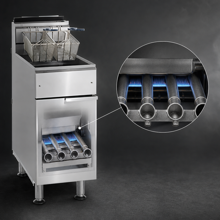 Product image #3 for Imperial IFS-40 Tube Fired Gas Floor Fryer, 40 lb. Oil Capacity