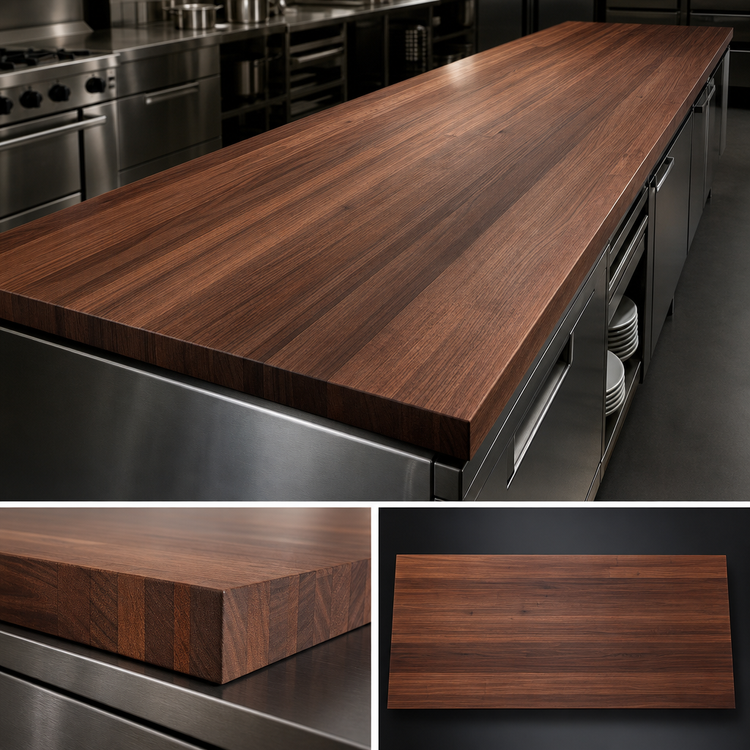 Product image #3 for John Boos Boos Block 144-Inch x 30-Inch American Black Walnut Edge Grain Kitchen Countertop